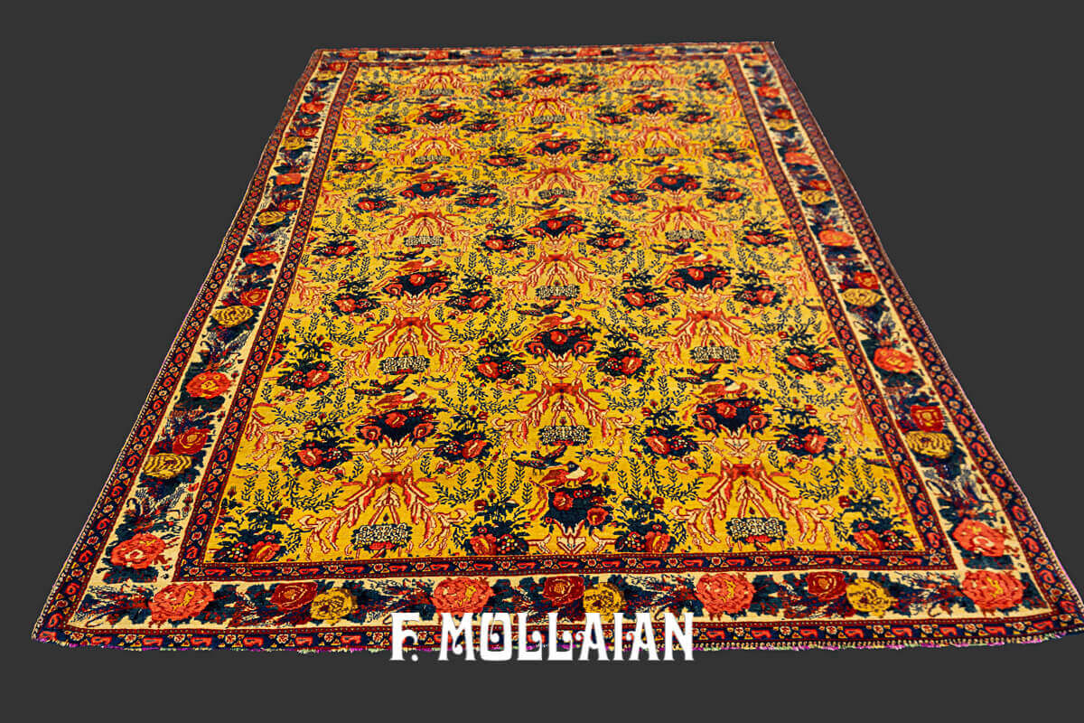 Senneh Warp Silk All-Over « Gol-Farang » Antique Persian Rug n°:95075238